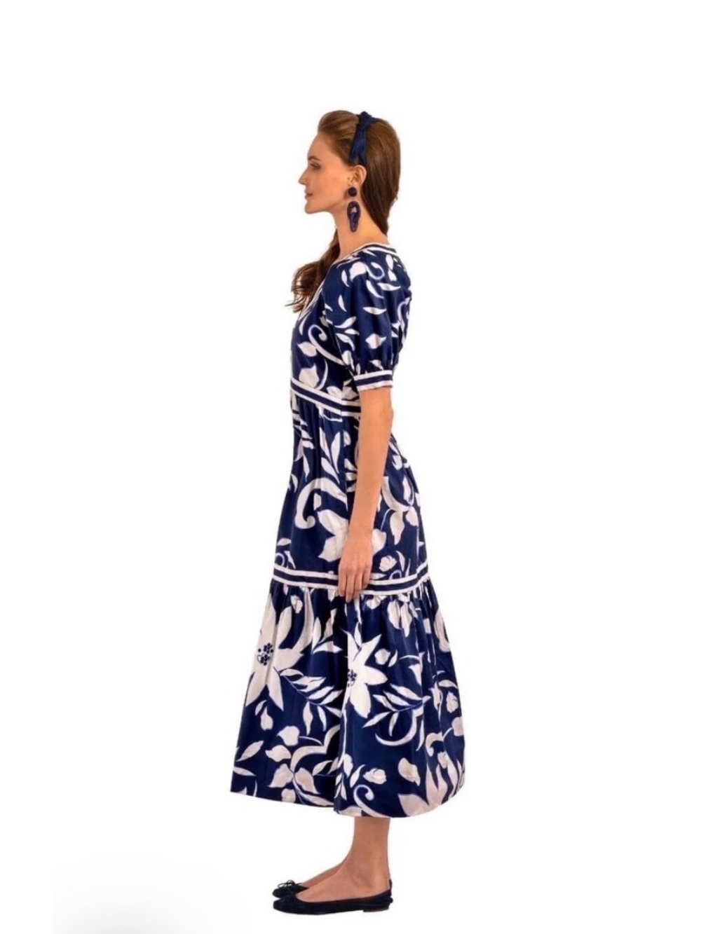 Gretchen Scott Blue White Floral Maxi Dress - Picture 11 of 12